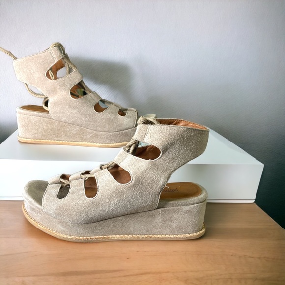 JEFFREY CAMPBELL Suede XIMENO Platform Gladiator Sandals Size 7 - Picture 2 of 8